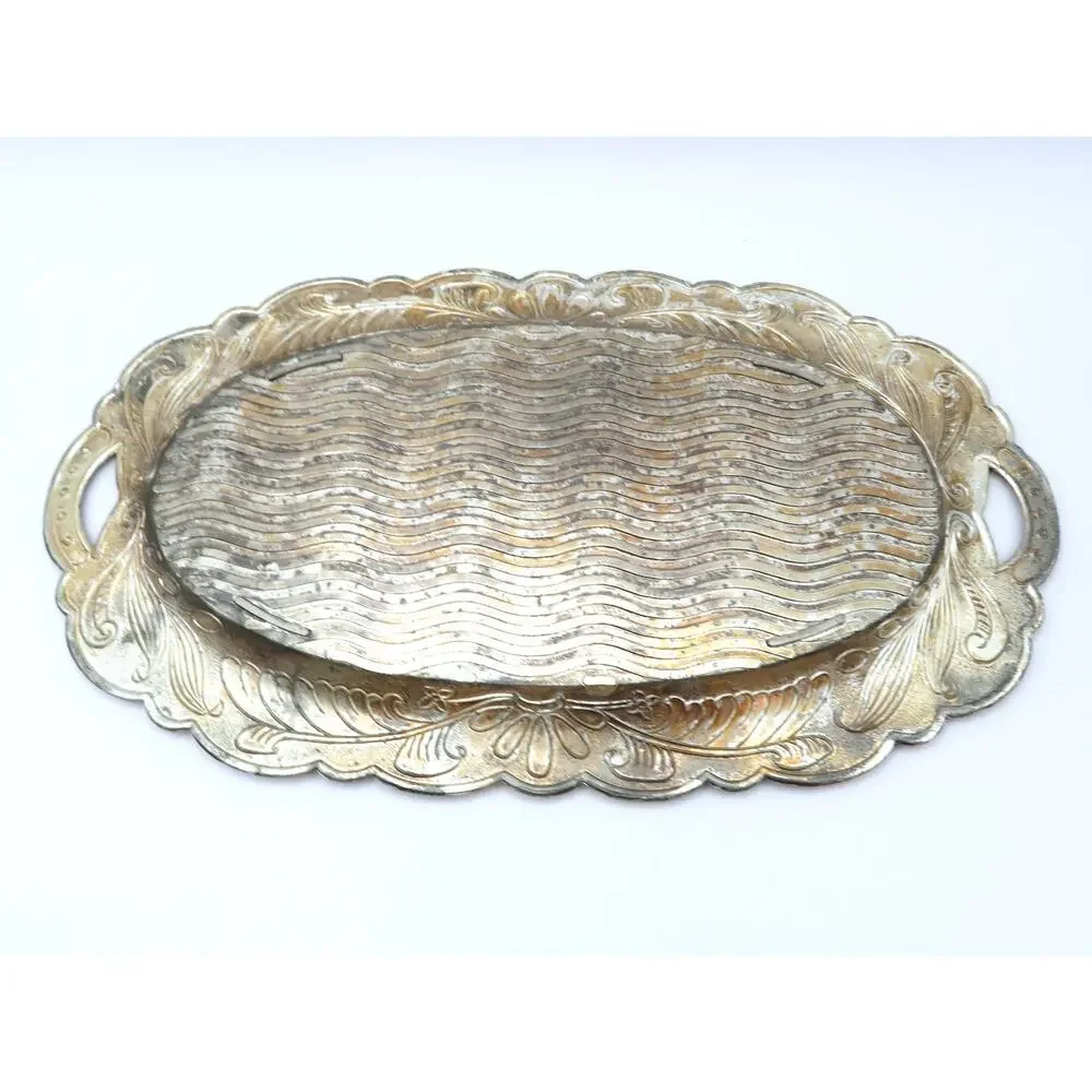 Vintage Cream Sugar Set w Tray, A Price Imports Japan Floral Silver Tone by APCO